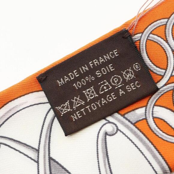 HERMES Authentic Orange Silk Scarf - Picture 3 of 5